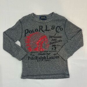 Polo Ralph Lauren Waffle Knit Long Sleeve Shirt 3T 100% Cotton